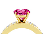 Yellow gold Round Cut Cut Channel Set Diamond Engagement Ring with Four-Prong Setting_4