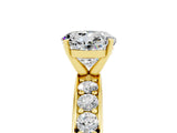 Yellow gold Round Cut Cut Channel Set Diamond Engagement Ring with Four-Prong Setting_5