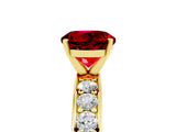 Yellow gold Round Cut Cut Channel Set Diamond Engagement Ring with Four-Prong Setting_5