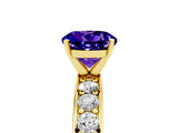 Yellow gold Round Cut Cut Channel Set Diamond Engagement Ring with Four-Prong Setting_5