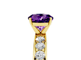 Yellow gold Round Cut Cut Channel Set Diamond Engagement Ring with Four-Prong Setting_5