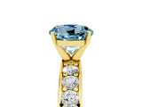 Yellow gold Round Cut Cut Channel Set Diamond Engagement Ring with Four-Prong Setting_5
