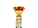 Yellow gold Round Cut Cut Channel Set Diamond Engagement Ring with Four-Prong Setting_5