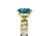 Yellow gold Round Cut Cut Channel Set Diamond Engagement Ring with Four-Prong Setting_5