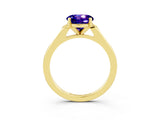 Yellow gold Round Cut Cut Channel Set Solitaire Engagement Ring with Four-Prong Setting_14