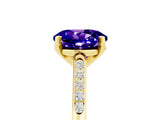 Yellow gold Round Cut Cut Channel Set Solitaire Engagement Ring with Four-Prong Setting_16