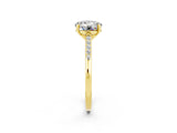 Yellow gold Round Cut Cut Channel Set Solitaire Engagement Ring with Four-Prong Setting_2