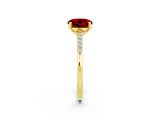 Yellow gold Round Cut Cut Channel Set Solitaire Engagement Ring with Four-Prong Setting_2