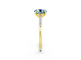 Yellow gold Round Cut Cut Channel Set Solitaire Engagement Ring with Four-Prong Setting_2
