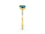 Yellow gold Round Cut Cut Channel Set Solitaire Engagement Ring with Four-Prong Setting_2