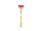 Yellow gold Round Cut Cut Channel Set Solitaire Engagement Ring with Four-Prong Setting_2