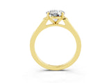 Yellow gold Round Cut Cut Channel Set Solitaire Engagement Ring with Four-Prong Setting_3