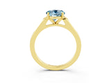 Yellow gold Round Cut Cut Channel Set Solitaire Engagement Ring with Four-Prong Setting_3