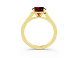 Yellow gold Round Cut Cut Channel Set Solitaire Engagement Ring with Four-Prong Setting_3