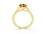 Yellow gold Round Cut Cut Channel Set Solitaire Engagement Ring with Four-Prong Setting_3