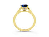 Yellow gold Round Cut Cut Channel Set Solitaire Engagement Ring with Four-Prong Setting_3