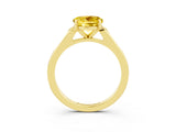 Yellow gold Round Cut Cut Channel Set Solitaire Engagement Ring with Four-Prong Setting_3