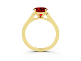 Yellow gold Round Cut Cut Channel Set Solitaire Engagement Ring with Four-Prong Setting_3