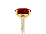 Yellow gold Round Cut Cut Channel Set Solitaire Engagement Ring with Four-Prong Setting_5