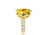 Yellow gold Round Cut Cut Channel Set Solitaire Engagement Ring with Four-Prong Setting_5