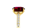Yellow gold Round Cut Cut Channel Set Solitaire Engagement Ring with Four-Prong Setting_5