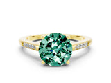 Yellow gold Round Cut Cut Channel Set Solitaire Engagement Ring with Four-Prong Setting