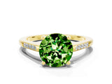 Yellow gold Round Cut Cut Channel Set Solitaire Engagement Ring with Four-Prong Setting_8