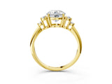 Yellow gold Round Cut Cut Diamond Cluster Ring with Solitaire Band and Four-Prong Setting_18