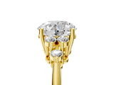 Yellow gold Round Cut Cut Diamond Cluster Ring with Solitaire Band and Four-Prong Setting_20
