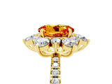 Yellow gold Round Cut Cut Diamond Floral Halo Pave Band with Prong Setting_5