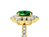 Yellow gold Round Cut Cut Diamond Floral Halo Pave Band with Prong Setting_5