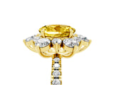 Yellow gold Round Cut Cut Diamond Floral Halo Pave Band with Prong Setting_5