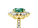 Yellow gold Round Cut Cut Diamond Floral Halo Pave Band with Prong Setting_5