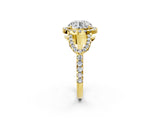 Yellow gold Round Cut Cut Diamond Halo Engagement Ring with Open Split Pavé Band_11
