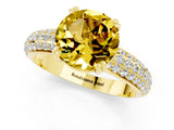 Yellow gold Round Cut Cut Diamond Milgrain Marquise Band with Prong Setting_1
