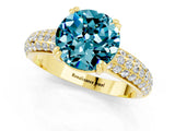 Yellow gold Round Cut Cut Diamond Milgrain Marquise Band with Prong Setting_1