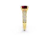 Yellow gold Round Cut Cut Diamond Milgrain Marquise Band with Prong Setting_2