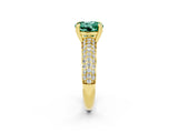 Yellow gold Round Cut Cut Diamond Milgrain Marquise Band with Prong Setting_2
