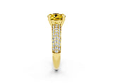 Yellow gold Round Cut Cut Diamond Milgrain Marquise Band with Prong Setting_2