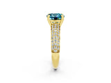 Yellow gold Round Cut Cut Diamond Milgrain Marquise Band with Prong Setting_2