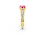 Yellow gold Round Cut Cut Diamond Milgrain Marquise Band with Prong Setting_2