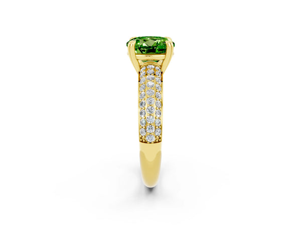 Yellow gold Round Cut Cut Diamond Milgrain Marquise Band with Prong Setting