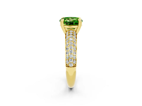 Yellow gold Round Cut Cut Diamond Milgrain Marquise Band with Prong Setting_2