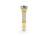 Yellow gold Round Cut Cut Diamond Milgrain Marquise Band with Prong Setting_2