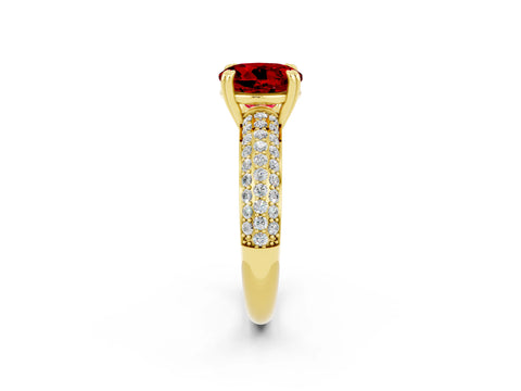 Yellow gold Round Cut Cut Diamond Milgrain Marquise Band with Prong Setting_2