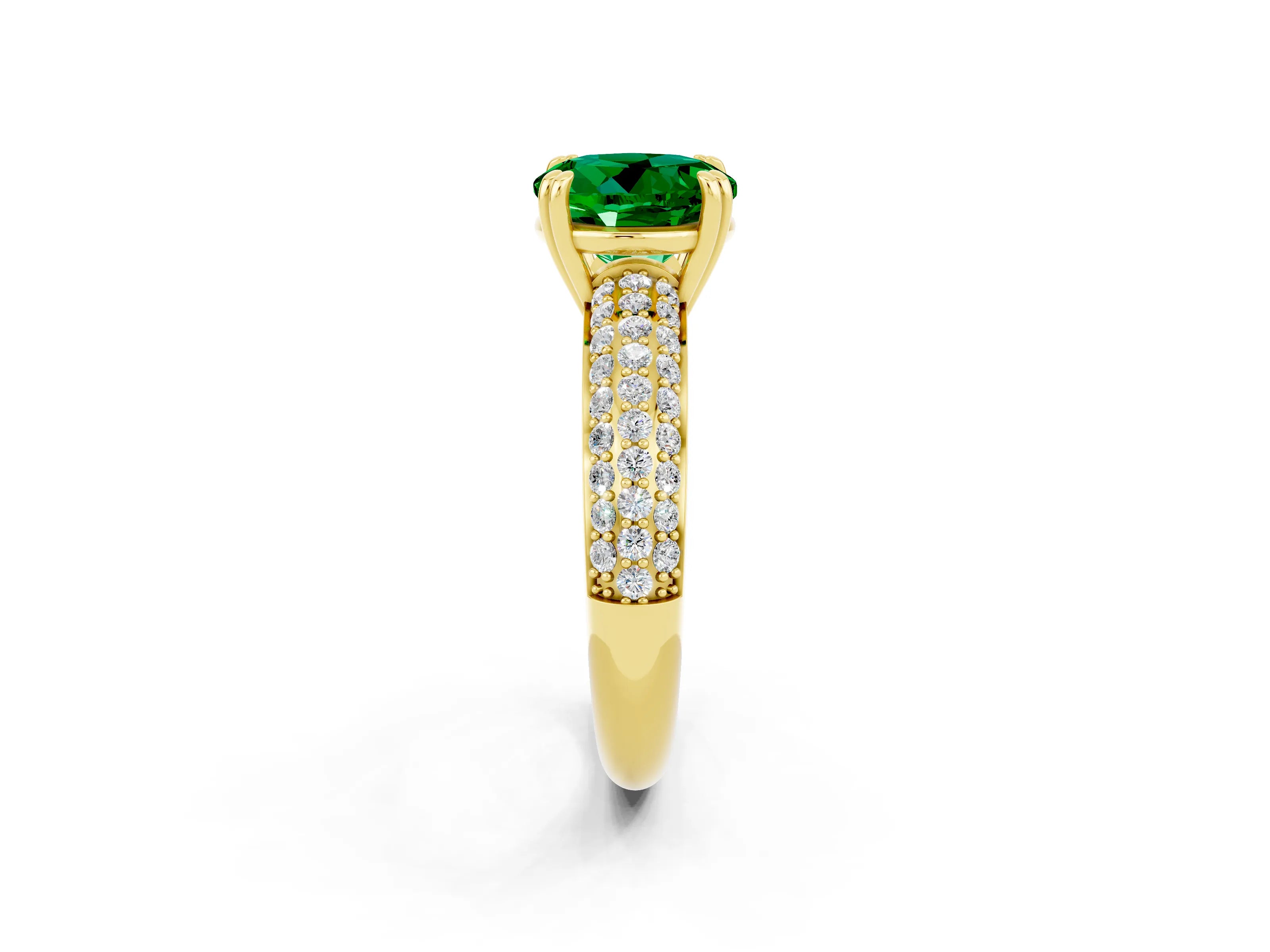 Yellow gold Round Cut Cut Diamond Milgrain Marquise Band with Prong Setting_2