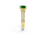 Yellow gold Round Cut Cut Diamond Milgrain Marquise Band with Prong Setting_2