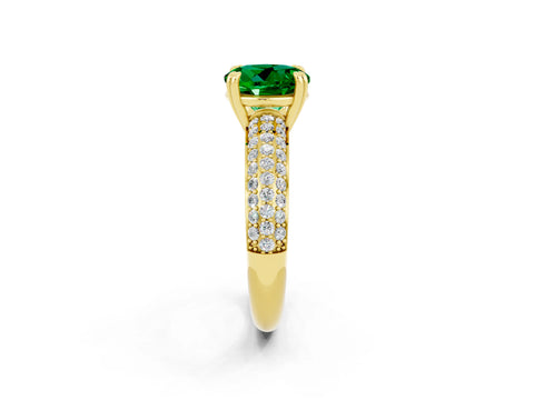 Yellow gold Round Cut Cut Diamond Milgrain Marquise Band with Prong Setting_2