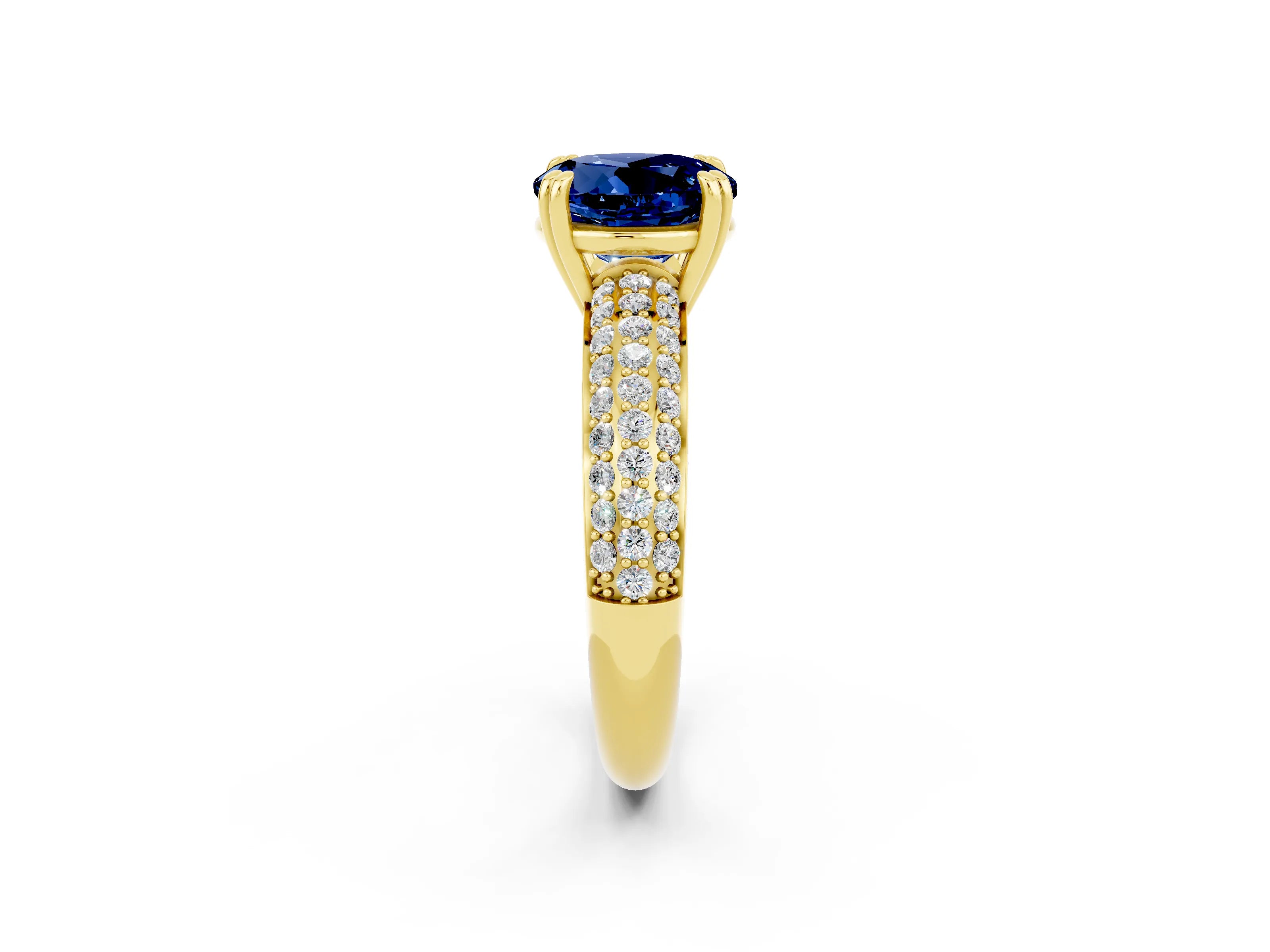 Yellow gold Round Cut Cut Diamond Milgrain Marquise Band with Prong Setting_2