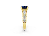 Yellow gold Round Cut Cut Diamond Milgrain Marquise Band with Prong Setting_2